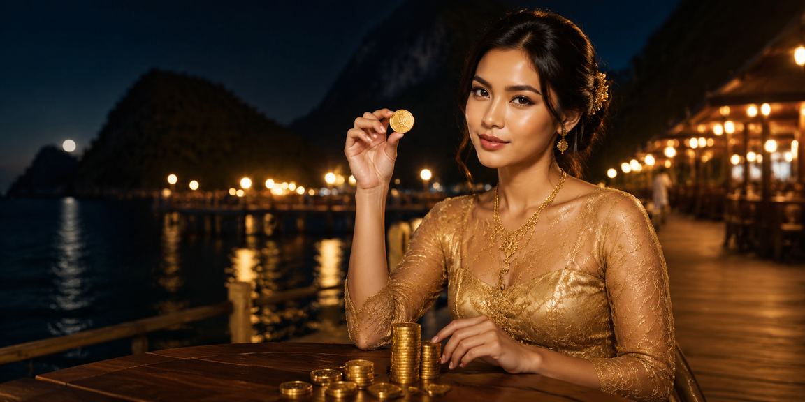 Model berpose dengan tampilan platform VIP betting yang elegan dan modern